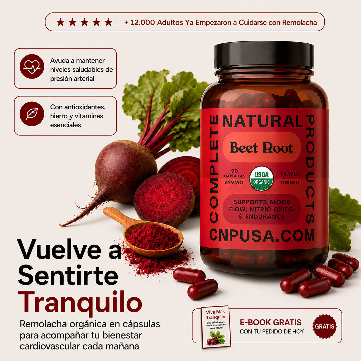 Polvo de Remolacha Orgánica - En Capsulas